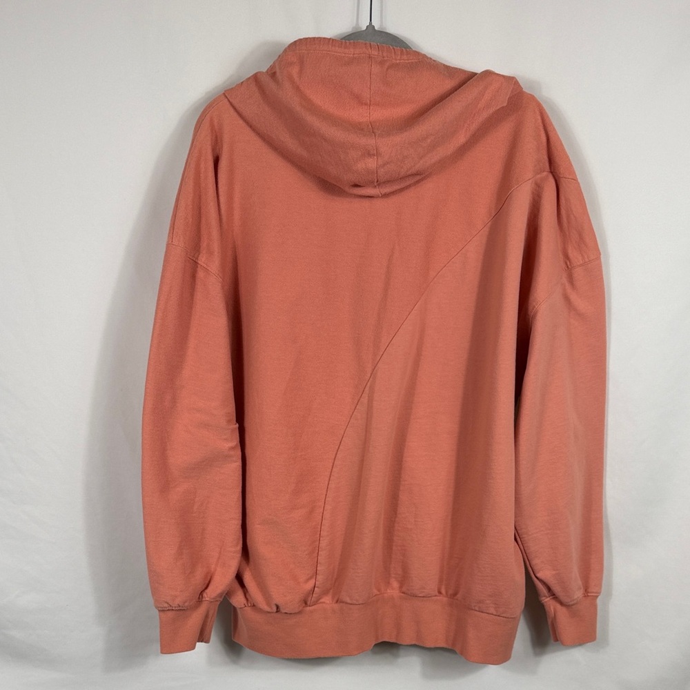 BKE Pieced Tonal Hooded Oversized Sweatshirt Dusty Coral. Womens size XL Pocket - Picture 4 of 7